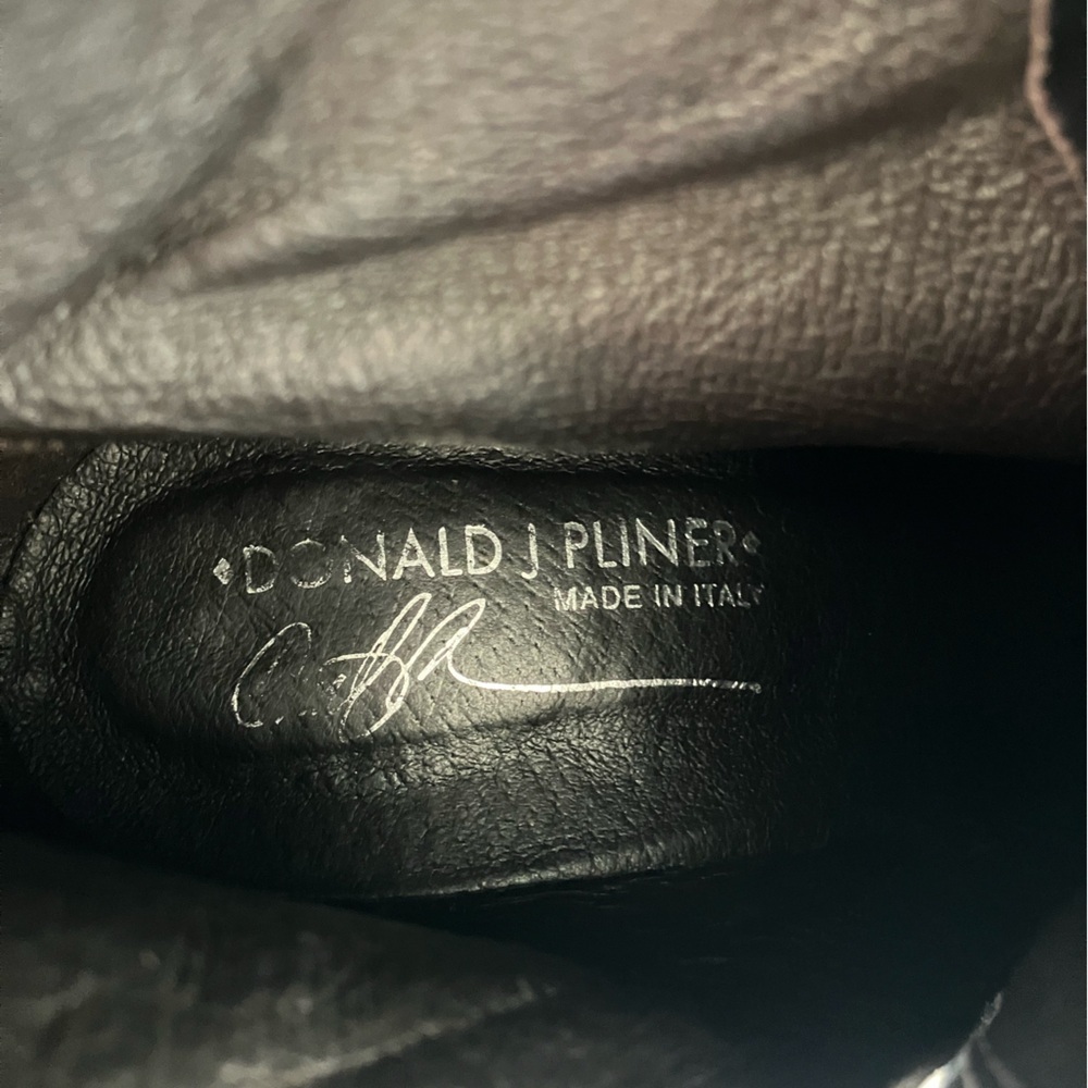 Donald J Pliner Shoe Boot Heel Stiletto Mid Calf Mottled Black Suede Black Sz 10 - Picture 13 of 17